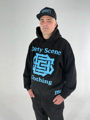 Dirty Scene Heavyweight Box Hoodie – Cyan Blue