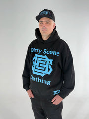 Dirty Scene Heavyweight Box Hoodie – Cyan Blue